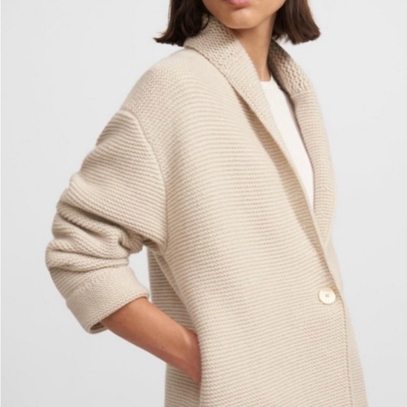 NWOT Theory Sweater Coat in Wool Cashmere Blend Quiet Luxury - Picture 3 of 16